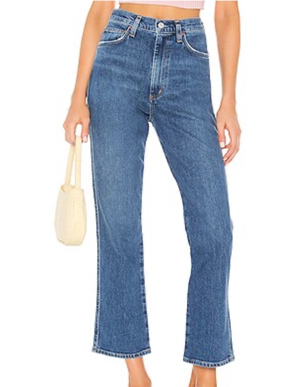 Agolde Pinch Waist High Rise Kick Jeans in Subdued